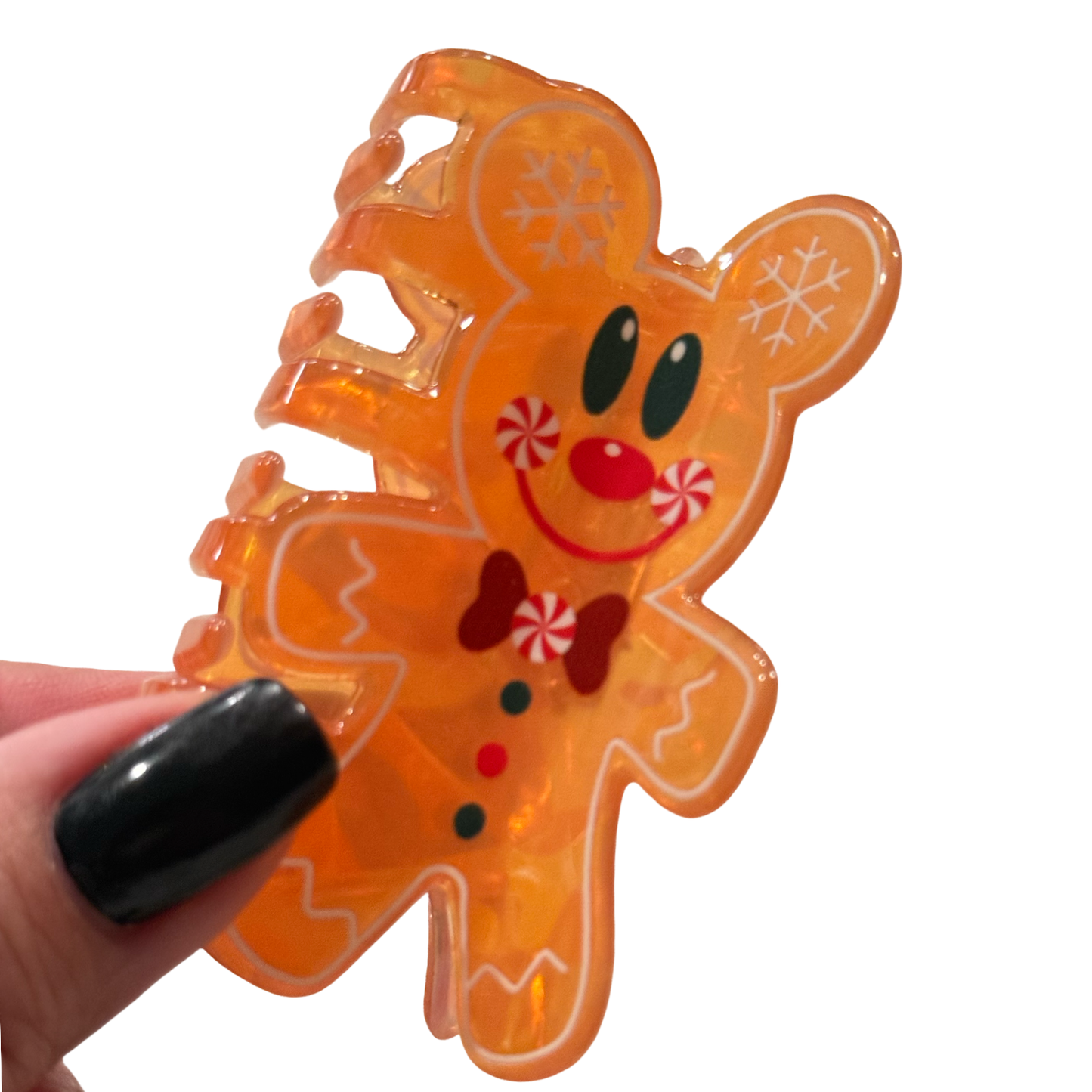 Disney Mickey Inspired Mouse Gingerbread Man Hair Clip Claw