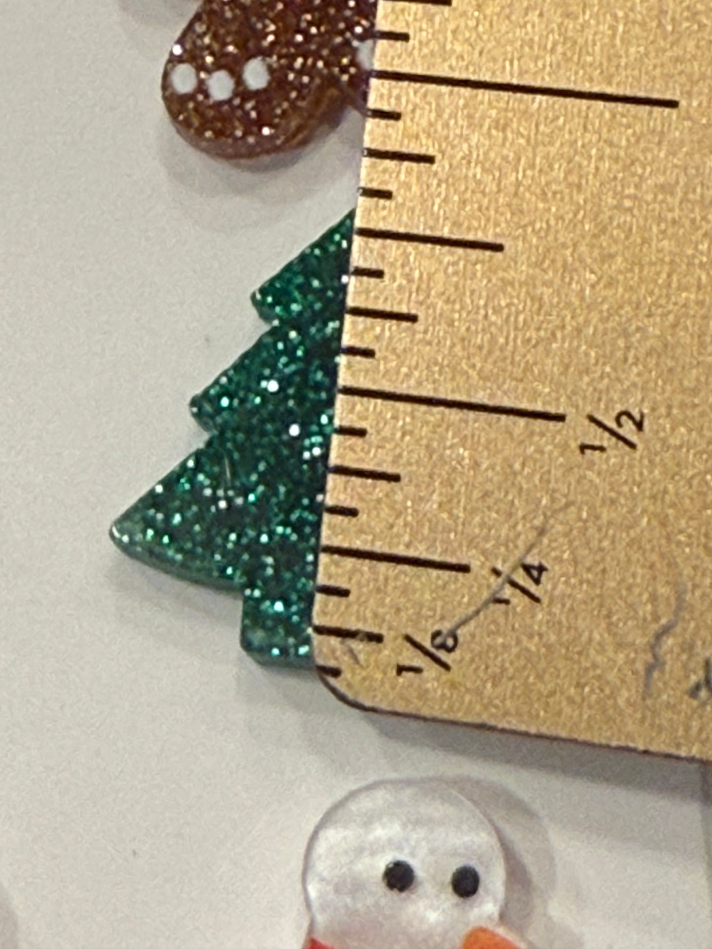 Cute Glitter Acrylic Gingerbread Man Christmas Tree Snowman 3PC Earrings