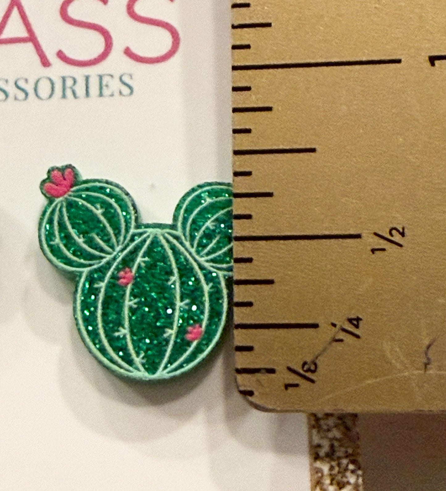 Glitter Cactus 🌵 Disney Mickey Mouse Encanto Inspired Acrylic Stud Earrings