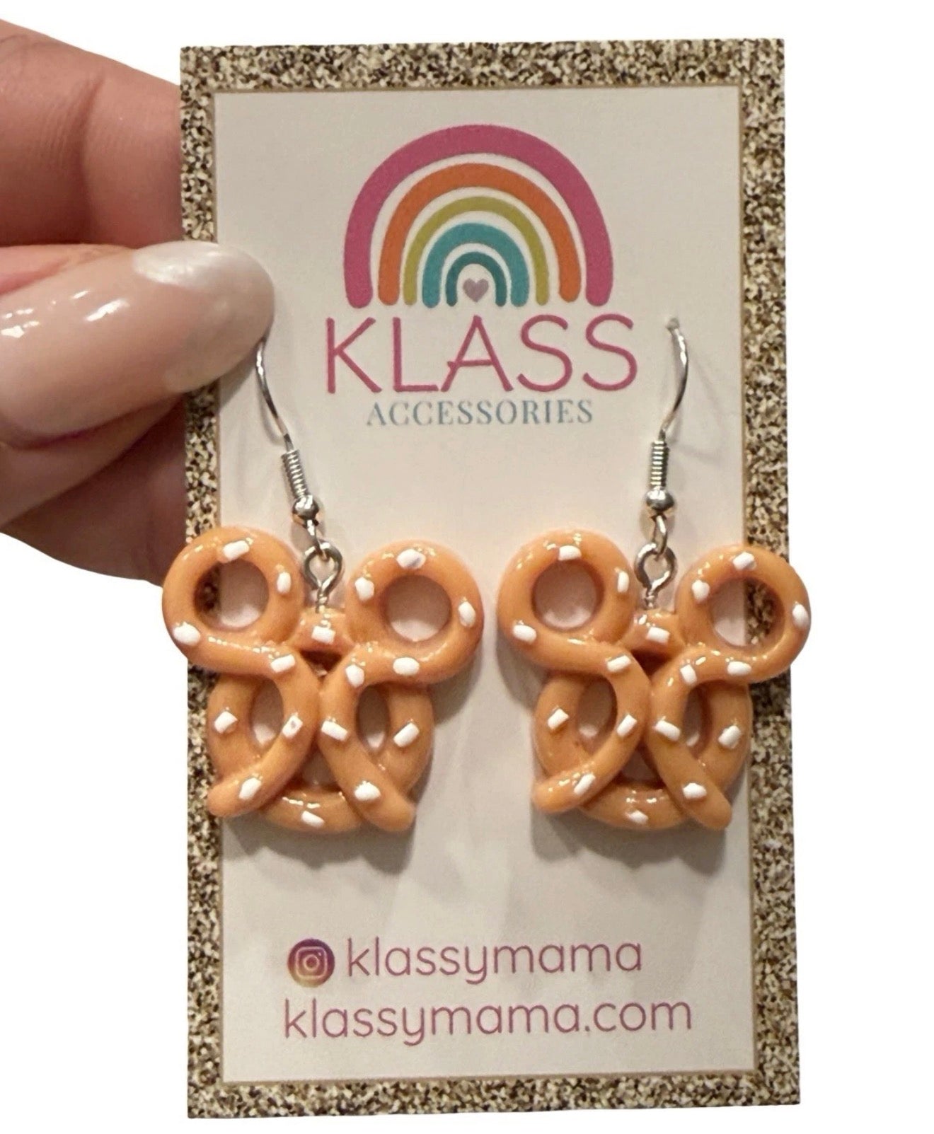KLASS New Disney Parks Mickey Inspired Acrylic Icon Treats Pretzel Earrings 🥨