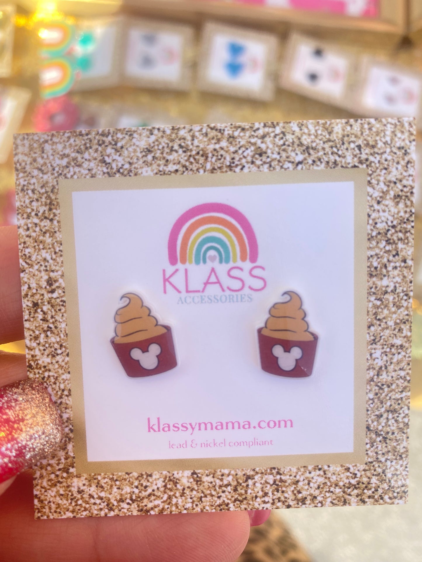 Disney Inspired Mickey Dole Whip Small Earrings