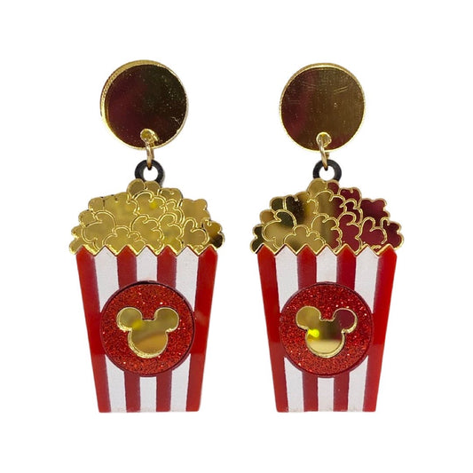 Mickey Inspired Movie Time Popcorn Bucket Earrings
