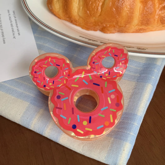 Mickey Mouse Inspired Sprinkle Donut Hair Claw Clip Hot Pink 3"