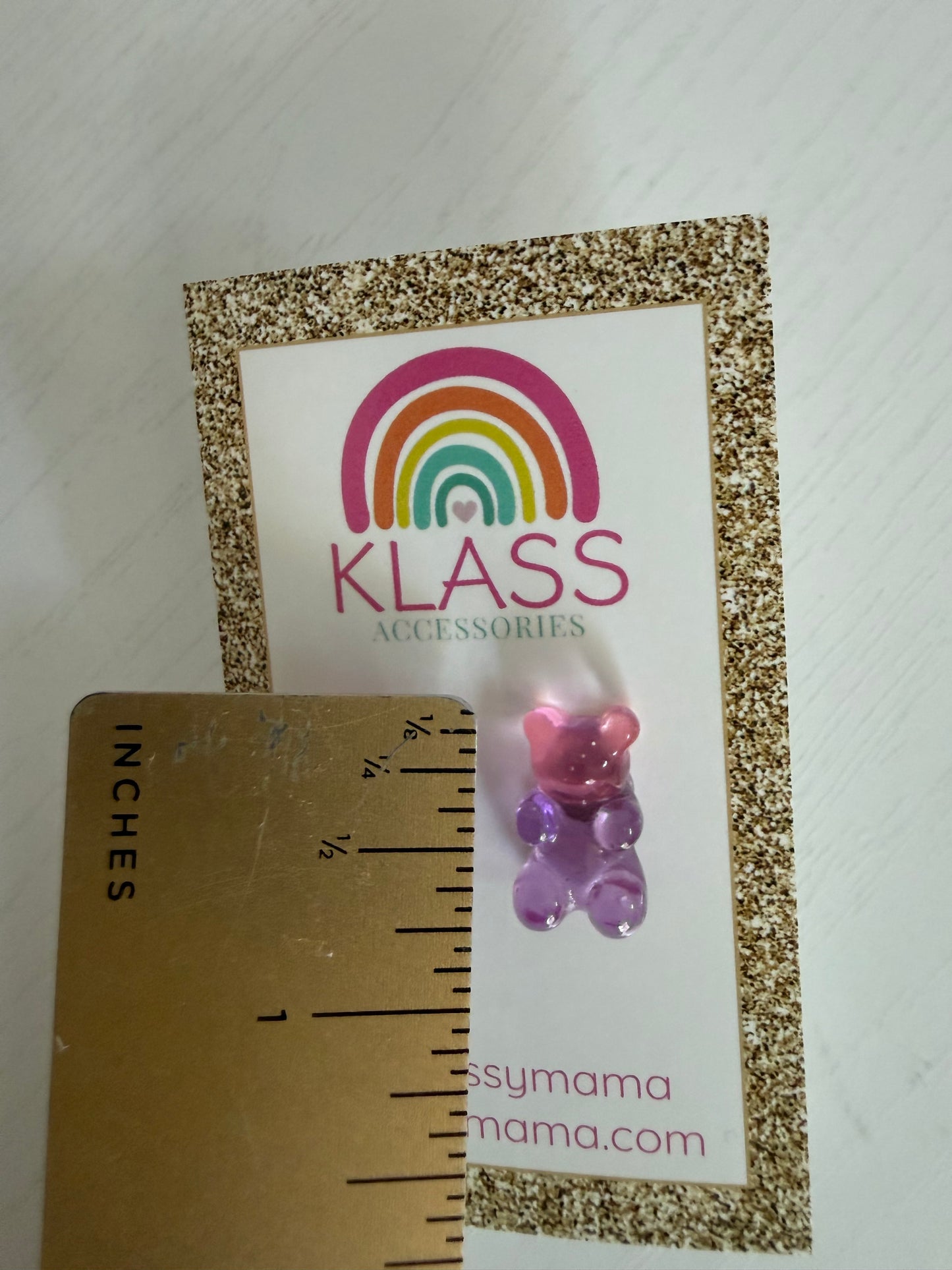 KLASS Transparent Gummy Bears Pink Purple Stud Earrings Kawaii Acrylic Colorful