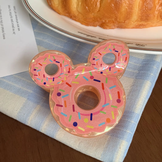 Mickey Mouse Inspired Sprinkle Donut Hair Claw Clip Light Pink 3"