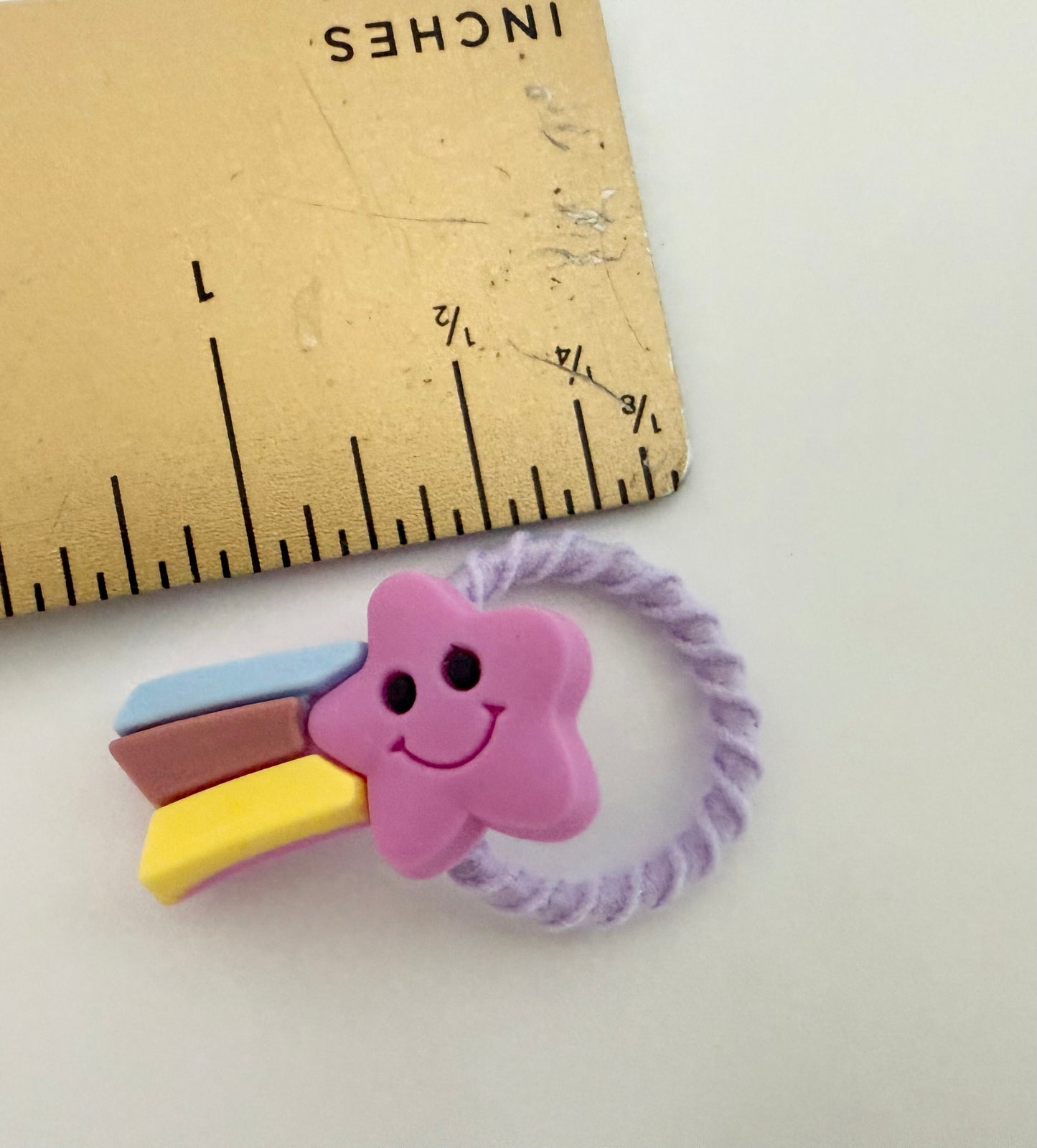Small Mini Kids Baby Ponytail Hair Ties Rainbow Crown Flower 10 Pieces Set