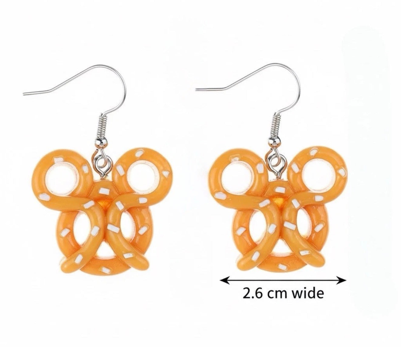 KLASS New Disney Parks Mickey Inspired Acrylic Icon Treats Pretzel Earrings 🥨