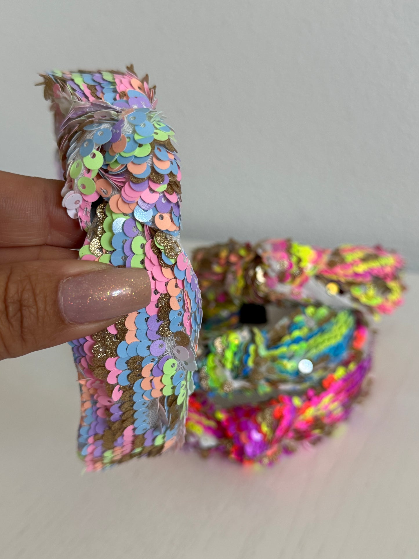 4 PC Mermaid Non Slip Sequin Rainbow 🌈 Headbands Fits Women and Girls