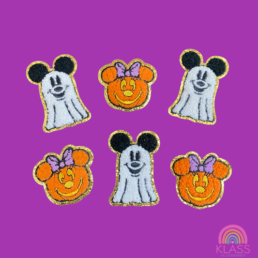 Stoney Disney Inspired Mickey Mouse Ghost or Minnie Mouse Pumpkin Halloween Iron on Patch