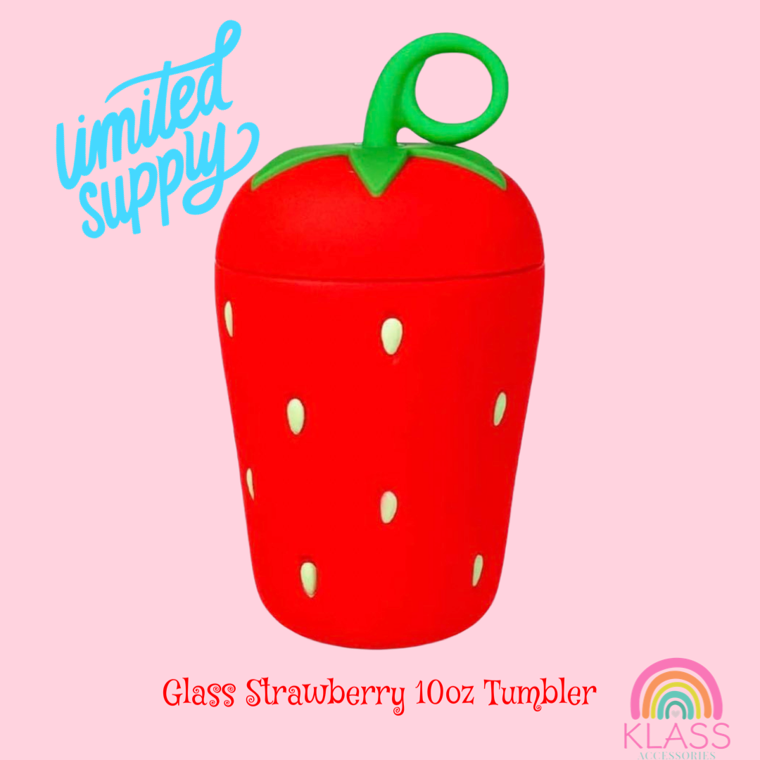 Freshly Picked Strawberry Glass 10oz Tumbler Cup
