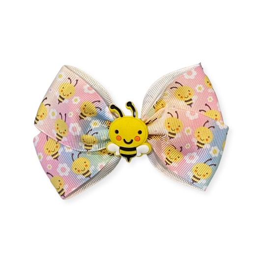 Happy Bee Rainbow Hair Bow