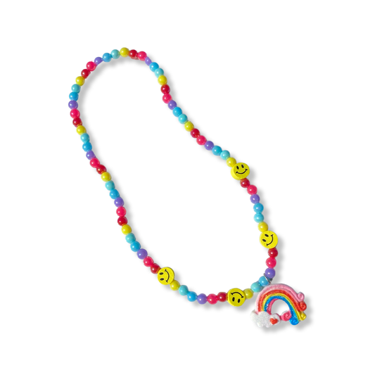 Rainbow Smiley Face Stretch Necklace