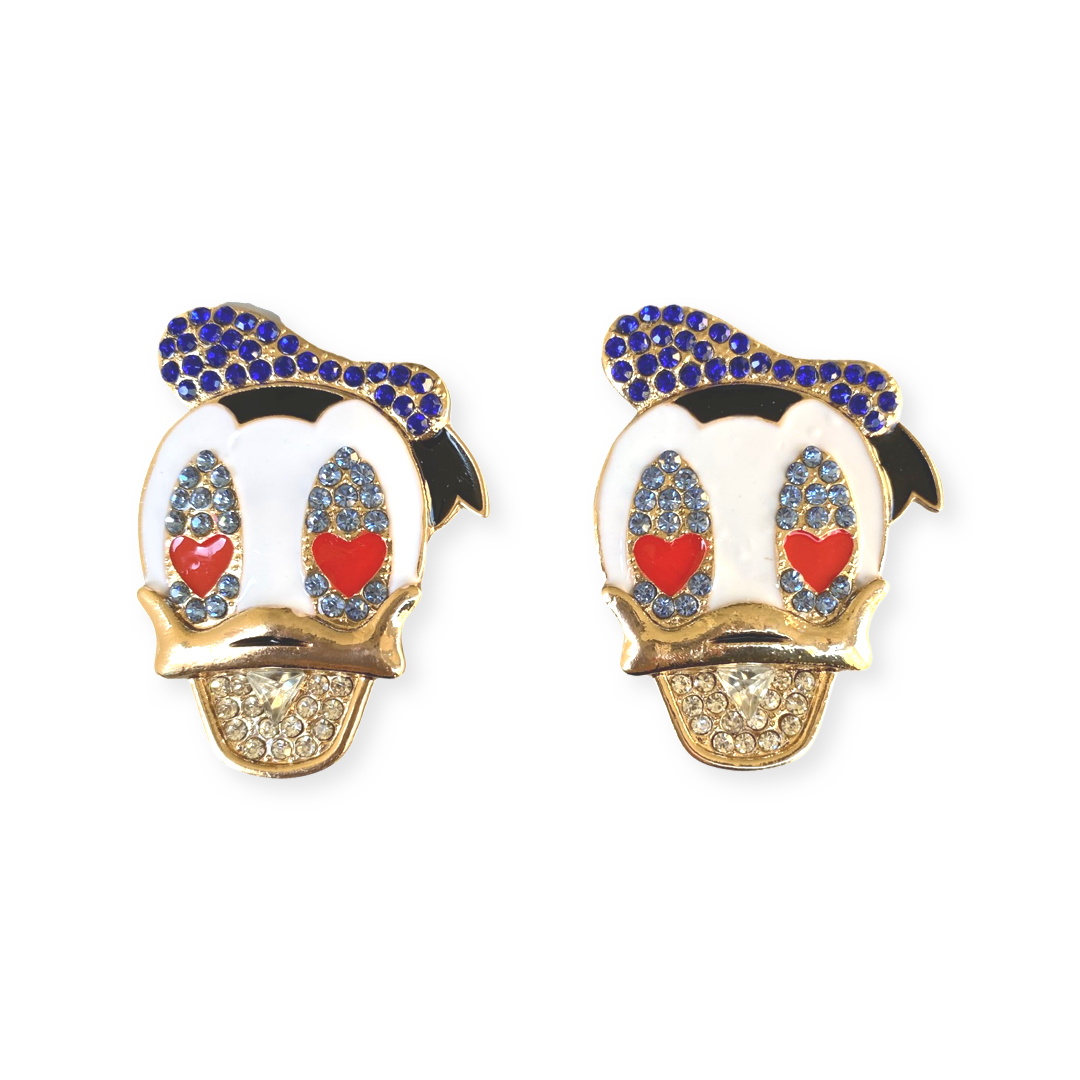 DISNEY INSPIRED DONALD DUCK MICKEY'S BFF LARGE STATEMENT STUD EARRINGS