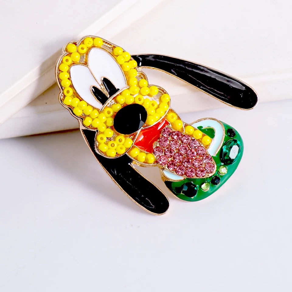 Disney Inspired Pluto Mickey's Sidekick Large Statement Stud Earrings.
