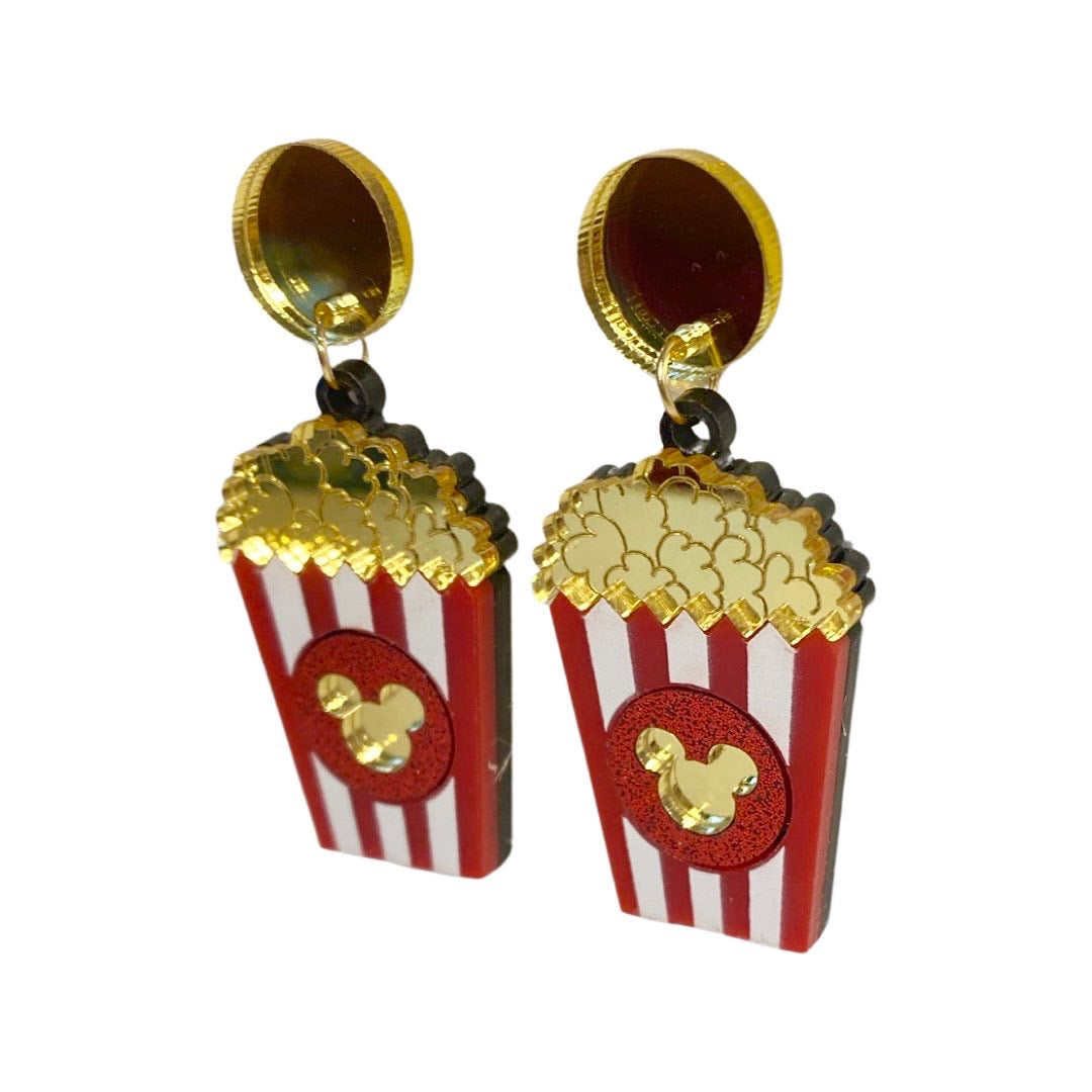 Mickey Inspired Movie Time Popcorn Bucket Earrings